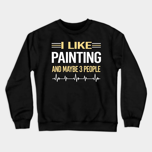 3 People Painting Crewneck Sweatshirt by symptomovertake